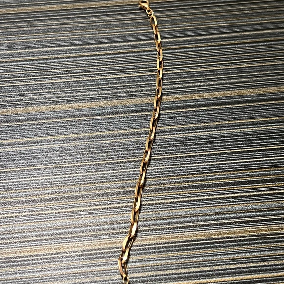 18kt Gold Over Solid Sterling Paper Clip Link Bracelet. 7" - Picture 3 of 3